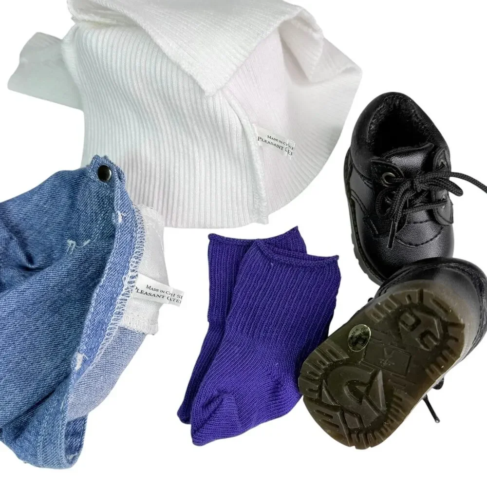 American Girl Blue Jean Basics II Pleasant Co Boy Turtleneck Jeans Socks Shoes